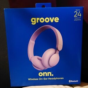 Onn Running Groove Wireless On-Ear Headphones - Light Pink